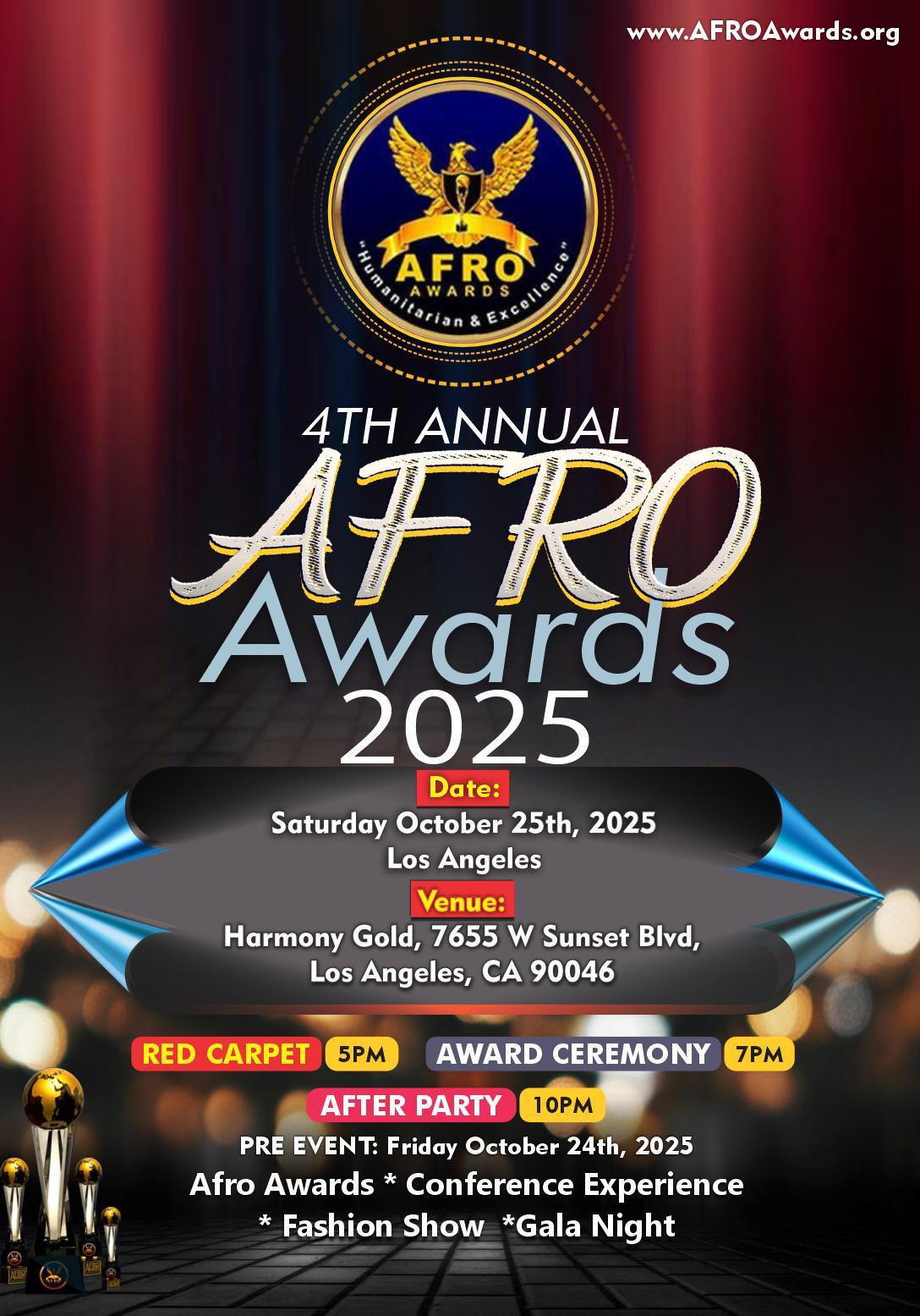 The 4th Annual AFRO Awards 2025 Set to Illuminate Los Angeles with Celebration of Humanitarianism and Excellence